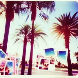 palm trees and polaroids