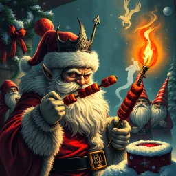 no kebabs at christmas, evil Santa, evil gnomes running around, king diamond