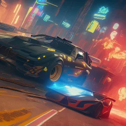 cyberpunk 2077 version of a ferrari sf90