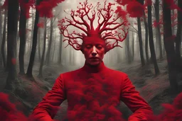 cultivate collage red surreal esoteric inforest