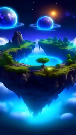 Floating islands in galaxy portal