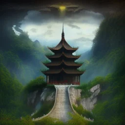 01 - nature, old chinese landscape, darkness, Heaven and Earth