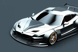 statue Supercar Vector 3d rendering Vector collage