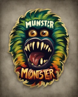 funny "monster" professional team logo, jersey front