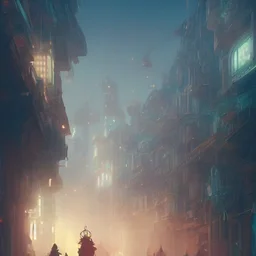 amazing euphoric futuristic Venetian Carnival sci-fi fantasy utopian paradise, Photorealistic beautiful, epic composition, night, dramatic, lights, dark, colourful, cute, Chiaroscuro, magical, caustics, studio ghibli, beautiful lighting, intricate detail, lively, Jordan Grimmer, Atey Ghailan