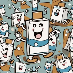 cartoon milk carton dancing