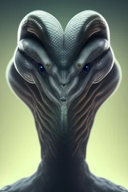 snake alien, head,8 eyes, evil, 8k, with hairs, finely detailed, photo realistic