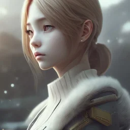 realistic female anime character, in the style of "left alive", perfect composition, beautiful, detailed, intricate, insanely detailed, octane render, trending on artstation, 8 k, artistic photography, photorealistic concept art, soft, natural , volumetri,c cinemati,c perfect light, chiaroscuro, award-winning photograph, masterpiece, oil on canvas, raphael, caravaggio, greg rutkowski, beeple, beksinski, giger, nice eyes