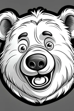 Caricature bear colorless