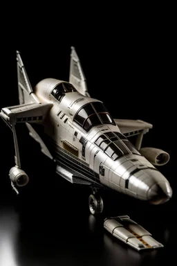 a close up of a model of a space shuttle on a gray surface, space shuttle, detailed spacecraft, top secret space plane, spacecraft, science fiction spacecraft, detailed spaceship, legendary space ship, piloting a small space shuttle, space ship, space ship in space, extremely detailed frontal angle, spaceship, high detail shot, ancient space ship, space craft