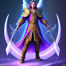 cosmic mage, elf, male, battle mage, cosmic sword, epic, cosmic magic, elfs