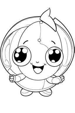 outline art for cute Ball coloring pages with sitch, white background, Sketch style, full body, only use outline, toddlers style, clean line art, white background, no shadows and clear and well outlined.