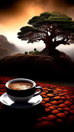 Sycamore Gap and coffee Fantasy pictures