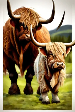 Giant highland cow monster