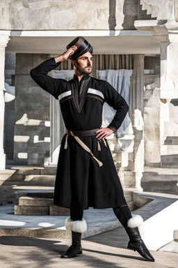 azeri male in traditional dancer costum