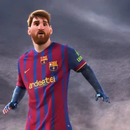 portrait,lionel messi robot, post-apocalyptic in a football stadium, realistic, intriacte detail, sci-fi fantasy style, volumetric lighting, particales,highly detailed,cinamatic, deep colours,8k