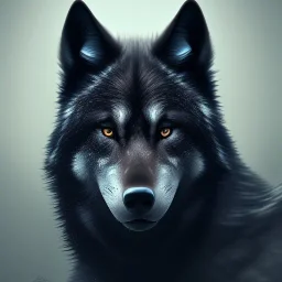 award winning portrait of a male anthropomorphic black wolf long vblack unreal engine 5, artistic lighting, highly detailed, photorealistic, fantasy