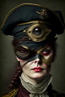 captain of an army victorian times woman eye patch