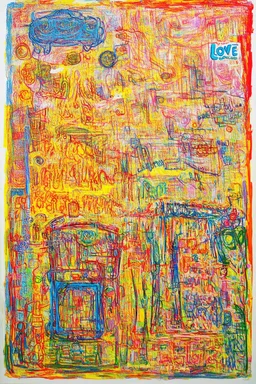 In the sunshine of your love; a mashup of the styles of Philip Guston and HundertwASSER