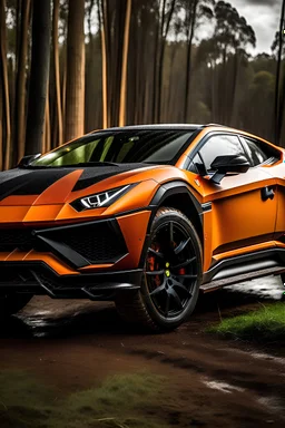 a Lamborghini Urus performante black and orange