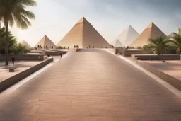 urban design tourist walkway with the pyramids