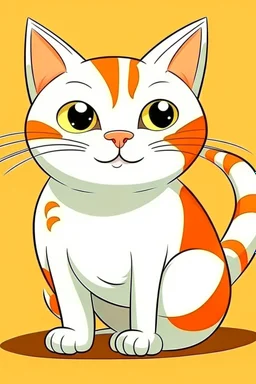 Cartoon orange white cat