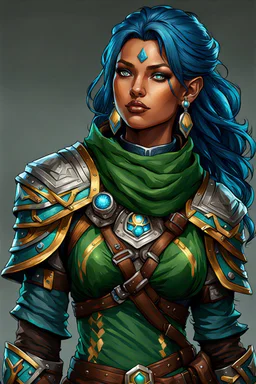 create an iconic female fantasy Pathfinder RPG full body character illustration with highly detailed facial features in the art style of Wayne Reynolds, acrylic on artboard 8k, ArtStation, DeviantArt