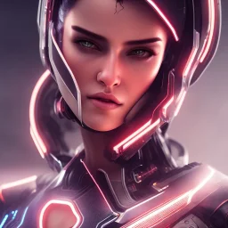 cyberpunk, head, women, portrai, tron