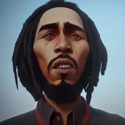 bob marley ,award winning portrait long black hair. unreal engine 5, artistic lighting, highly detailed, photorealistic, fantasy ,