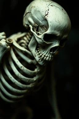 a blurry, distressing, haunting image of failing, fracturing bones