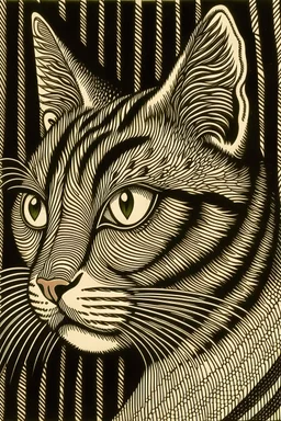 portrait of a cat by m.c. escher