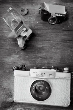 Minimalist art of an old camera