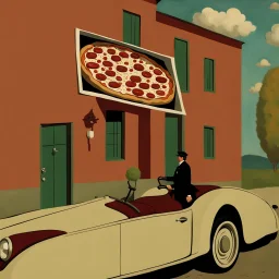 Pizza delivery to the home of Rene Magritte.