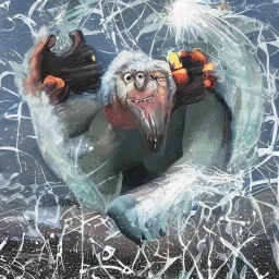 Yeti, white, digital art, logo HQ