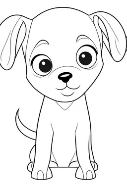 coloring page, cute baby dog, full view, coloring page, only draw lines, coloring book, clean line art, –no sketch, color, –ar 3:4, white background, minimalistic black lines, minimal black color, low level black colors, coloring page, avoid thick black colors, thin black line art, avoid colors, perfect shape, perfect clear lines,