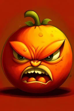 an angry orange