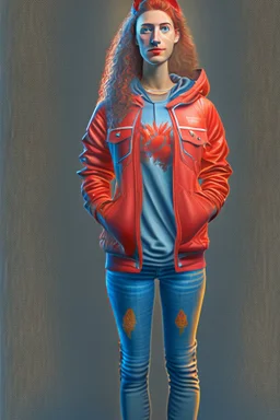 Arte digital Retrato hiperrealista 4k cuerpo completo de cabeza a pies