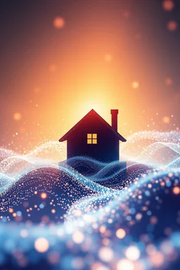bright abstract particles waves length house music