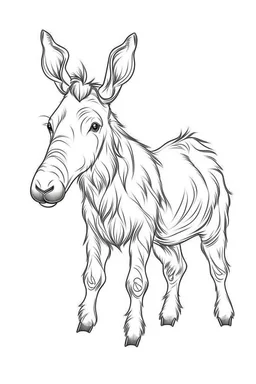 outline art for Moose Calf coloring pages with sitch, white background, Sketch style, full body, only use outline, toddlers style, clean line art, white background, no shadows and clear and well outlined.