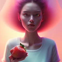 pixar style, realistic painting of a beautiful woman and a jar full with strawberry jam, kitchen in the background volumetric pink sky environment and background, volumetric lighting, dramatic lighting, detailed digital painting, extreme dense and fine, anime, ornate, colour-washed colors, elegant, small minutiae, tiny features, particulars, centered, smooth, sharp focus, renderman gofur render, 8k, uhd, detailed eyes, realistic shaded volumetric lighting, caustics, backlight