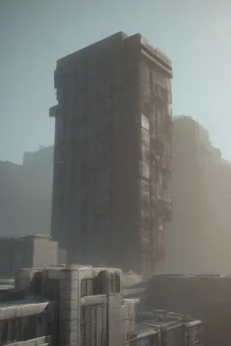 Brutalist architecture cityscape