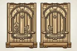 logo design for wooden double gates