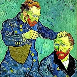 VAN GOGH CUTTING HIS OWN EAR