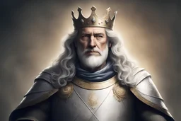 the king, middle aged, good, brave, medieval, a white god