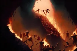 people falling into hell