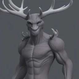 humanoid figure monster with antlers, highly detailed, digital art, sharp focus, trending on art station, kentaro miura manga art style