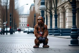 Chewbacca perdido en la gran ciudad, fotografía, disparo cámara Leica