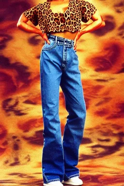 year 1996 denim fashion. Loose, baggy, low waist Combat pants and t-shirt. Colors: denim blue, blue, purple, cream, khaki, light green, lilac, plum, orange, terracotta, red, light yellow, lion yellow, pink, dark blue, beige. leopard, Cheetah . Latex in small part. Kylie Minogue, Tyra Banks,Julia Roberts. leg warmer. Cargo pants.