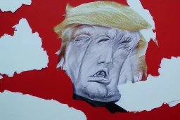 Painting, donald trump made of ice