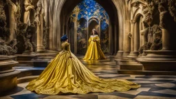 Royal Plantagenet nightmares, historical parody, discordant implications, excessive enmity, medieval turbulence, stress, treason, awful, fear, wax, pretence, nastiness, chiaroscuro, color, award-winning colour photograph, Nikon 135mm, style Disney, style Salvador Dali, style Antoni Gaudi